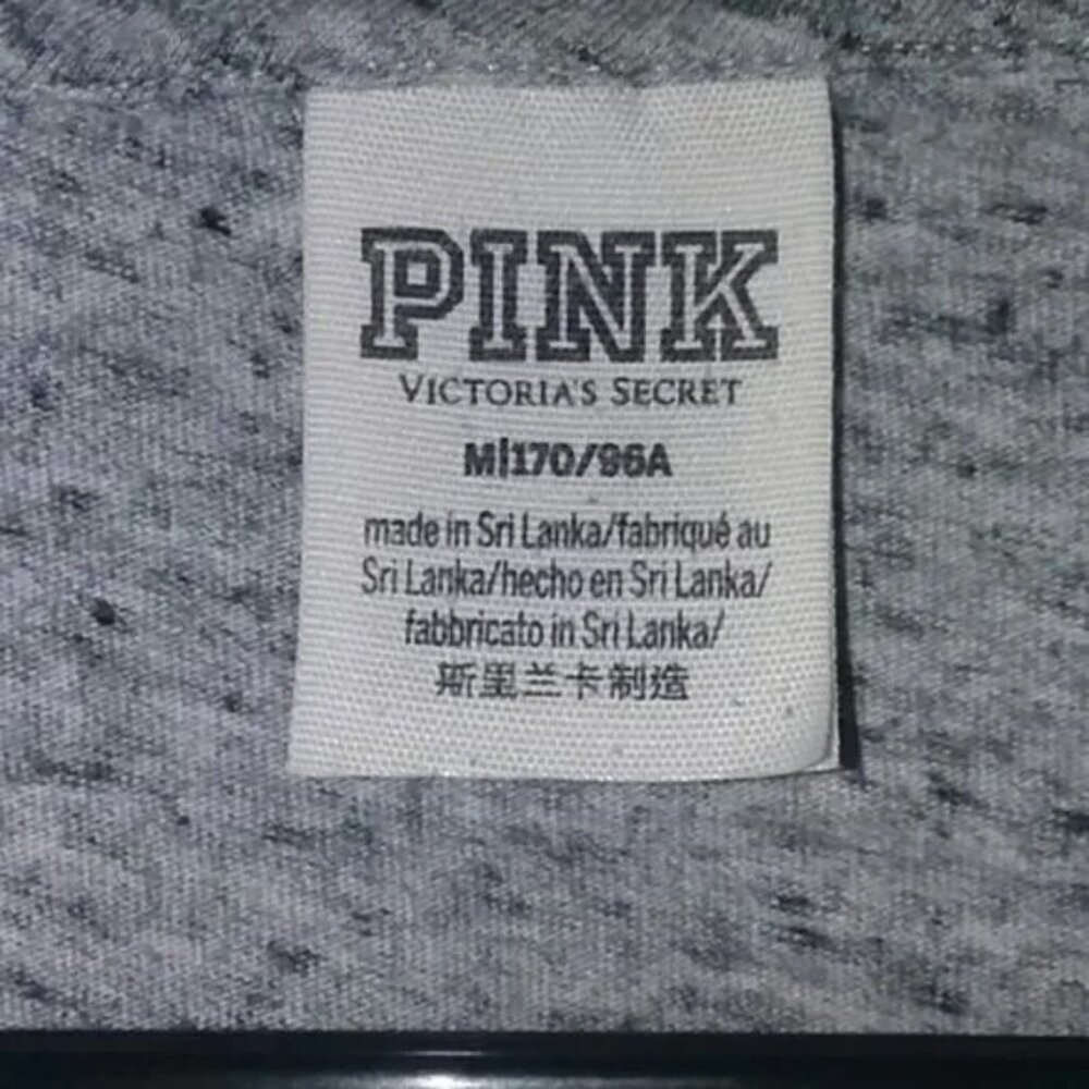 PINK Victoria's Secret Heathered Gray Oversized Crewneck T-shirt - Picture 3 of 5